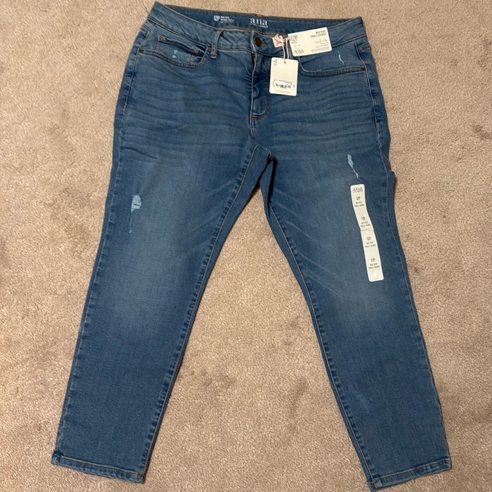 a.n.a Light Blue Skinny Ankle Jeans - 12P